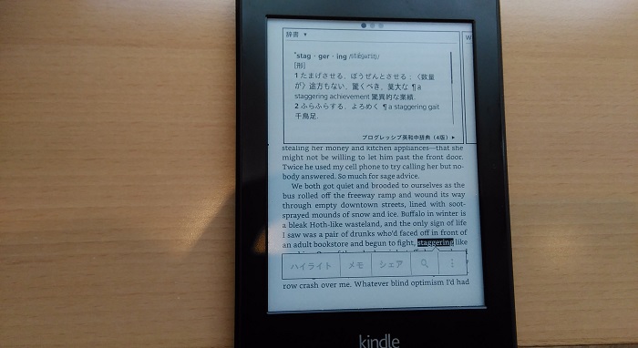 dictionary of Kindle Paperwhite